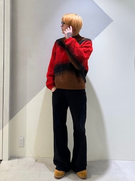 「Desigual（デシグアル）のアイテム（パンツ）」を使った、Desigual銀座STAFFさん（メンズ・180cm）の秋コーディネート