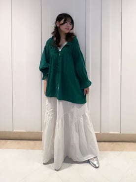 「Samansa Mos2（サマンサ モスモス）のアイテム（シャツ/ブラウス）」を使った、みくみく🌷🫧‪さん（レディース・146cm）の秋コーディネート