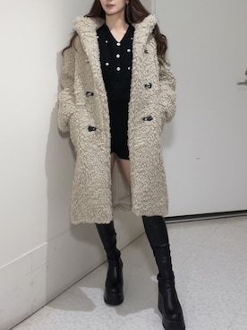 「EVRIS（エヴリス）のアイテム」を使った、RIAさん（レディース・162cm）の冬コーディネート