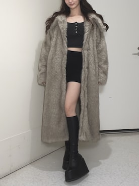 「EVRIS（エヴリス）のアイテム」を使った、RIAさん（レディース・162cm）の冬コーディネート