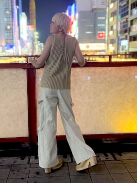 「金髪」｜「アイテム（ベージュ系）」を使った、kyokoroseさん（レディース・157cm）の夏コーディネート