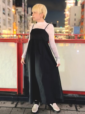 「金髪ショート」｜「アイテム（ワンピース/ドレス）」を使った、kyokoroseさん（レディース・157cm）の春コーディネート