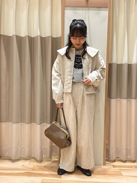 「Samansa Mos2（サマンサ モスモス）のアイテム（ジャケット/アウター）」を使った、あずまみかさん（レディース・153cm）の秋コーディネート
