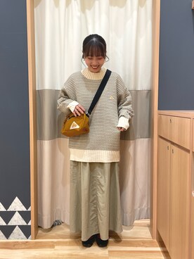 あずまみかさんの「【KELTY×SamansaMos2】ぽこぽこモックネックニット」を使ったコーディネート