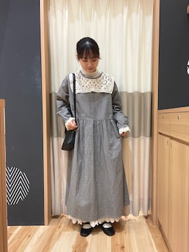 「襟付きトップス」｜「アイテム（その他）」を使った、あずまみかさん（レディース・153cm）の春コーディネート