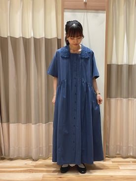 「お出かけスタイル」｜「アイテム（ワンピース/ドレス）」を使った、あずまみかさん（レディース・153cm）の夏コーディネート