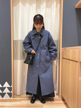 「Samansa Mos2 blue（サマンサモスモスブルー）のアイテム（その他アウター）」を使った、あずまみかさん（レディース・153cm）の冬コーディネート