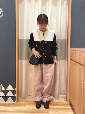 「襟付きトップス」｜「アイテム（その他）」を使った、あずまみかさん（レディース・153cm）の秋コーディネート