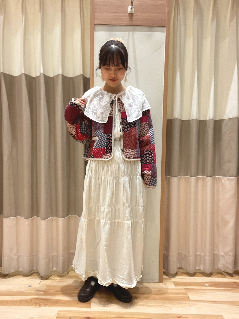 Samansa Mos2（サマンサ モスモス）の「花柄パッチワーク風キルト