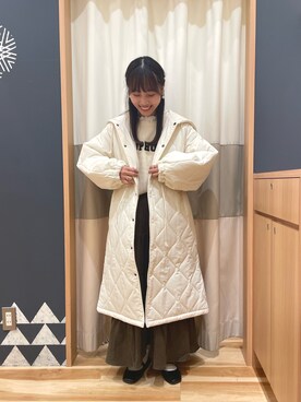 「Samansa Mos2（サマンサ モスモス）の襟刺繍シャーリング前後2WAYブラウス（シャツ/ブラウス）」を使った、あずまみかさん（レディース・153cm）の秋コーディネート