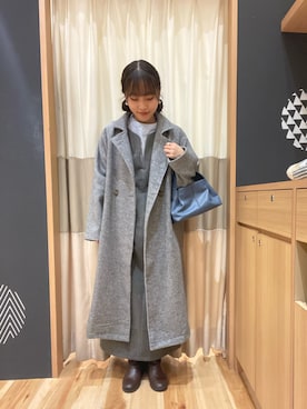 「Samansa Mos2 blue（サマンサモスモスブルー）のアイテム（その他アウター）」を使った、あずまみかさん（レディース・153cm）の冬コーディネート