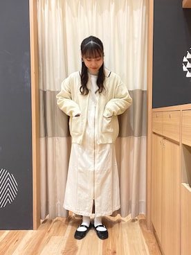 「オールホワイト」｜「アイテム（その他）」を使った、あずまみかさん（レディース・153cm）の春コーディネート