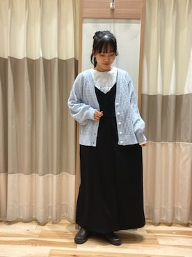 「Samansa Mos2 blue（サマンサモスモスブルー）のアイテム（ワンピース/ドレス）」を使った、あずまみかさん（レディース・153cm）の冬コーディネート