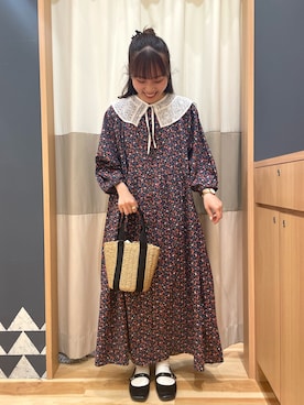 「アイテム（ワンピース、ピンク系）」を使った、あずまみかさん（レディース・153cm）の夏コーディネート