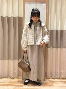 「Samansa Mos2（サマンサ モスモス）のアイテム（ジャケット/アウター）」を使った、あずまみかさん（レディース・153cm）の秋コーディネート