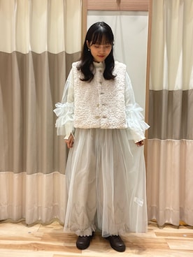 「Samansa Mos2（サマンサ モスモス）のアイテム（パンツ）」を使った、あずまみかさん（レディース・153cm）の冬コーディネート