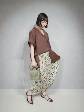 「A part by（アパートバイ）のクロスフラットサンダル（サンダル）」を使った、ノノカさん（レディース・156cm）の夏コーディネート
