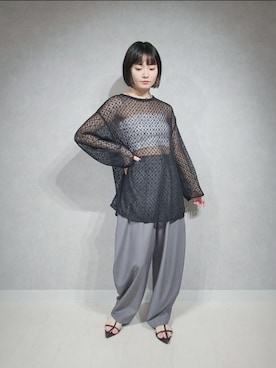 「アパートバイローリーズ」｜「アイテム（スラックス）」を使った、ノノカさん（レディース・156cm）の夏コーディネート