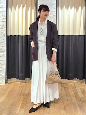 「アイテム（バレッタ/ヘアクリップ）」を使った、ノノカさん（レディース・156cm）の夏コーディネート