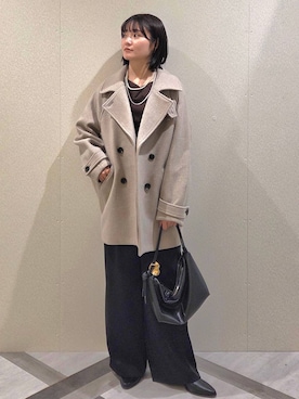 「アイテム（ピーコート）」を使った、ノノカさん（レディース・156cm・20代）の秋コーディネート