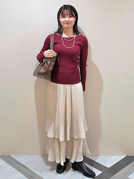 「A part by（アパートバイ）のアイテム（ネックレス）」を使った、ノノカさん（レディース・156cm）の秋コーディネート