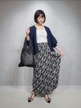 「A part by（アパートバイ）のアイテム（ハンドバッグ）」を使った、ノノカさん（レディース・156cm）の夏コーディネート