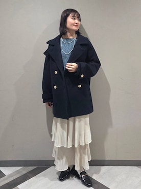 「アイテム（ピーコート）」を使った、ノノカさん（レディース・156cm・20代）の冬コーディネート