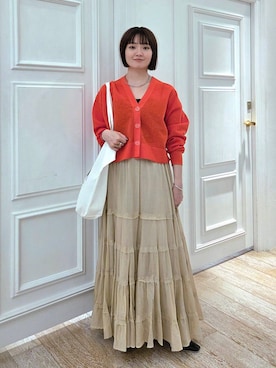 「LOWRYS FARM（ローリーズファーム）のステンレスフープチョーカー 127295（チョーカー、シルバー系）」を使った、ノノカさん（レディース・156cm）の春コーディネート