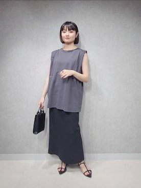 「A part by（アパートバイ）のクロスフラットサンダル（サンダル）」を使った、ノノカさん（レディース・156cm）の夏コーディネート