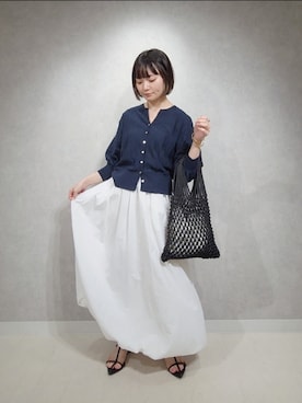 「A part by（アパートバイ）のアイテム（ハンドバッグ）」を使った、ノノカさん（レディース・156cm）の夏コーディネート