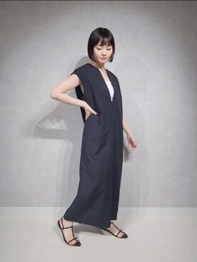「A part by（アパートバイ）のクロスフラットサンダル（サンダル）」を使った、ノノカさん（レディース・156cm）の夏コーディネート