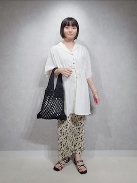 「A part by（アパートバイ）のアイテム（ハンドバッグ）」を使った、ノノカさん（レディース・156cm）の夏コーディネート