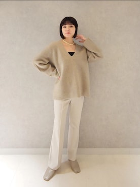 「アパートバイローリーズ」｜「アイテム（アクセサリー）」を使った、ノノカさん（レディース・156cm）の秋コーディネート