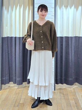 「アイテム（シュシュ）」を使った、ノノカさん（レディース・156cm・20代）の秋コーディネート