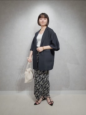 「A part by（アパートバイ）のクロスフラットサンダル（サンダル）」を使った、ノノカさん（レディース・156cm）の夏コーディネート