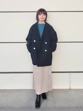 「A part by（アパートバイ）のアイテム（チェスターコート）」を使った、ノノカさん（レディース・156cm）の冬コーディネート