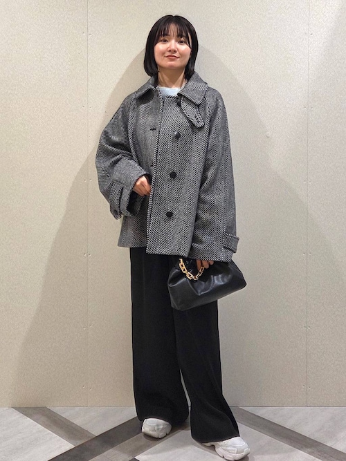 ウールヘリンボンステンカラーコート（ステンカラーコート）｜A part