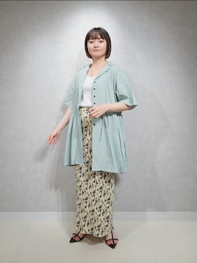 「A part by（アパートバイ）のクロスフラットサンダル（サンダル）」を使った、ノノカさん（レディース・156cm）の夏コーディネート