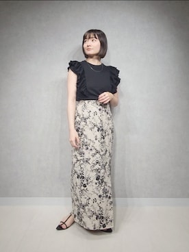 「A part by（アパートバイ）のクロスフラットサンダル（サンダル）」を使った、ノノカさん（レディース・156cm）の夏コーディネート