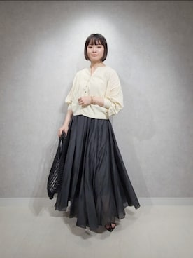 「A part by（アパートバイ）のアイテム（ハンドバッグ）」を使った、ノノカさん（レディース・156cm）の夏コーディネート