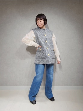 「アパートバイローリーズ」｜「アイテム（ローファー）」を使った、ノノカさん（レディース・156cm）の夏コーディネート