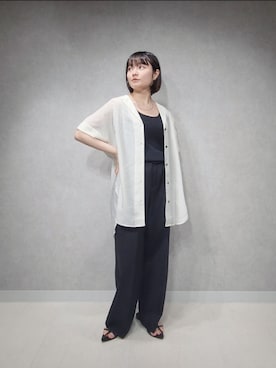 「アパートバイローリーズ」｜「アイテム（スラックス）」を使った、ノノカさん（レディース・156cm）の夏コーディネート