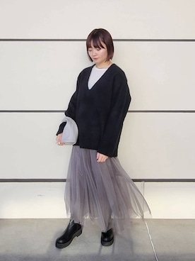 「A part by（アパートバイ）のアイテム（ハンドバッグ）」を使った、ノノカさん（レディース・156cm）の冬コーディネート