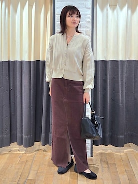 「アイテム（チョーカー）」を使った、ノノカさん（レディース・156cm）の秋コーディネート