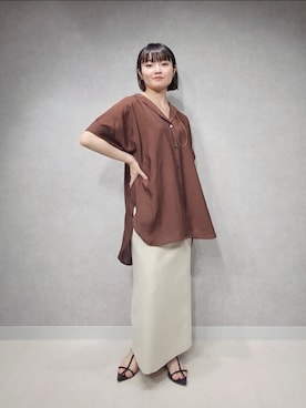 「A part by（アパートバイ）のクロスフラットサンダル（サンダル）」を使った、ノノカさん（レディース・156cm）の夏コーディネート