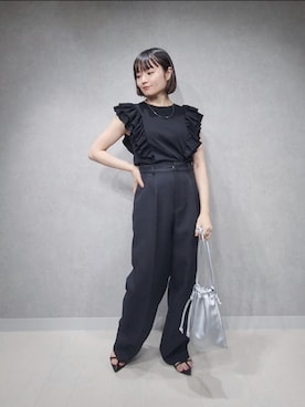 「アパートバイローリーズ」｜「アイテム（スラックス）」を使った、ノノカさん（レディース・156cm）の夏コーディネート