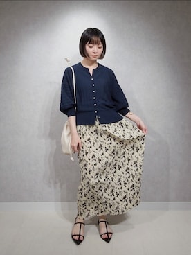 「A part by（アパートバイ）のクロスフラットサンダル（サンダル）」を使った、ノノカさん（レディース・156cm）の夏コーディネート