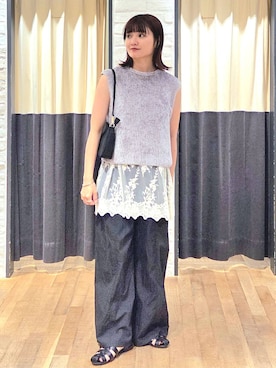 「アイテム（バングル/リストバンド）」を使った、ノノカさん（レディース・156cm・20代）の夏コーディネート