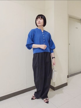 「A part by（アパートバイ）のクロスフラットサンダル（サンダル）」を使った、ノノカさん（レディース・156cm）の夏コーディネート