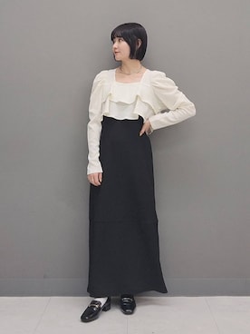 「e/rm」｜「アイテム（ワンピース/ドレス）」を使った、ノノカさん（レディース・156cm）の秋コーディネート